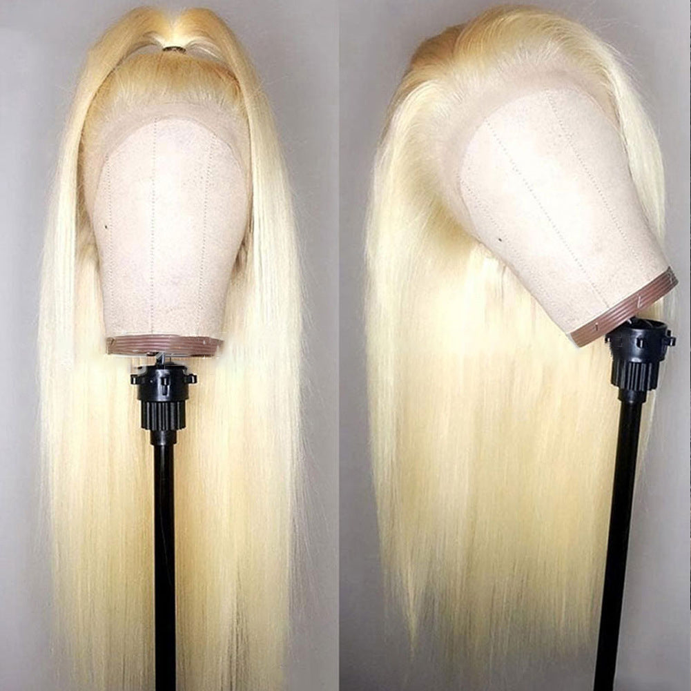 European and American Women's Wig Front Lace Wig Female 613 # Long Straight Hair  Wig Head Cover Wigs